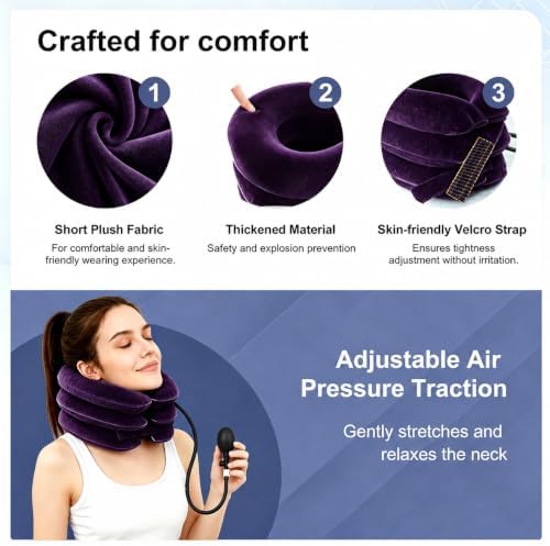Inflatable Neck Traction Device, Adjustable Cervical Neck Stretcher