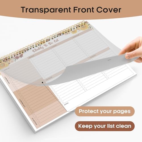 Taja Weekly To Do List Notepad, Undated Weekly Planner Pad, 8.5" x 11"