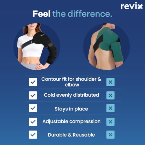 REVIX Shoulder Elbow Ice Pack Wrap, Arm Ice Pack Sleeve for Pitchers, L
