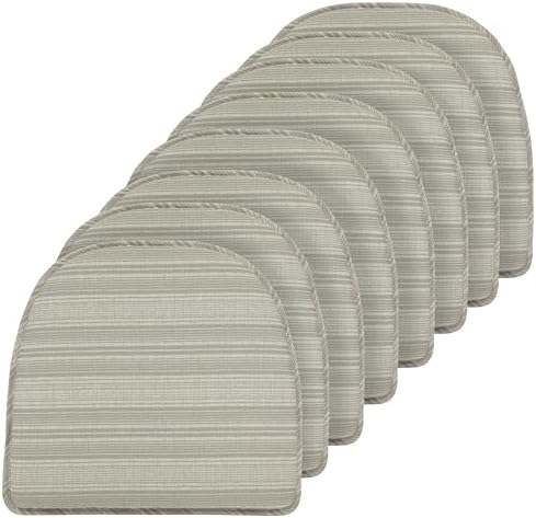 Klear Vu Raindrop The Gripper Non Slip Chair Cushions, Soft & Comfortable Seat Pad, Sitting Pillow for Kitchen, Dining or Office, 8 Count (Pack of 1), Boardwalk Stripe