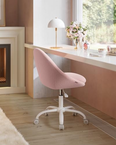 VASAGLE Vanity Chair, Adjustable Swivel with Back and Wheels