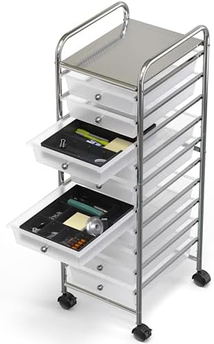Simple Houseware Drawer Organizer Tray, 9 Compartments, 2-Pack, Black