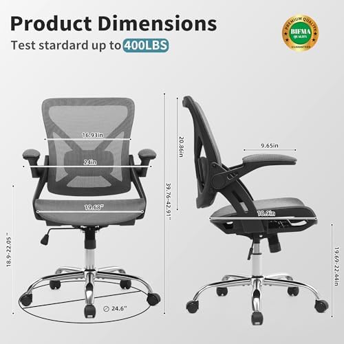 Ergonomic Office Chair, Computer Desk Chair with Lumbar,Grey