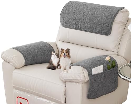 Armrest Covers for Recliner set of 3 Couch Arm Covers with Pockets for Sofa