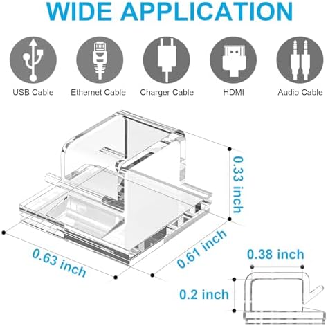 120 PCS Cable Clips Clear, Upgraded Adhesive Cord Clips for Wires on Wall, Christmas Light Clips Wire Clips for Cable Management Cord Organizer, USB, Phone Charger, Cat 6, Car Dash Cam