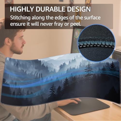 KTRIO Large Gaming Mouse Pad, Desk Mat, 31.5 x 11.8 in, Cloud Forest, XL