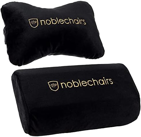 noblechairs Lumbar-Support Pillow, Gaming-Chair Cushion Set, Black/Gold