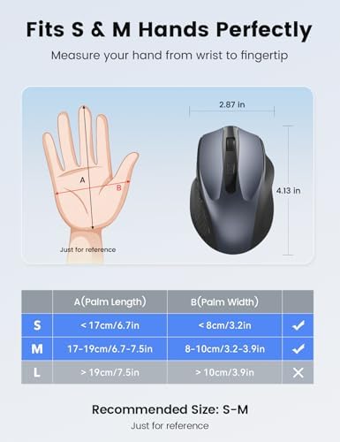 Wireless Mouse for Laptop, Quiet Cordless Computer Mice for Office & Travel