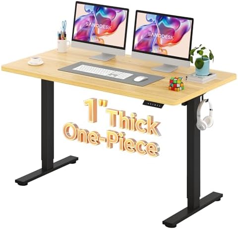 SANODESK One-Piece 1'' Thick Height Adjustable Standing Desk 55''x28''