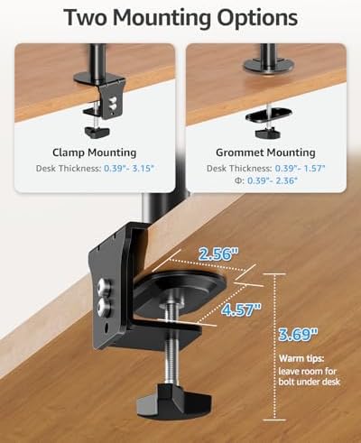 MOUNTUP Quad Monitor Stand, 4 Monitors Desk Mount for 17 to 32 inch Computer Screens, Fully Adjustable Stacked Mount with Tilt Swivel, 4 Heavy Duty Monitor Mount, Holds up to 17.6lbs per Arm