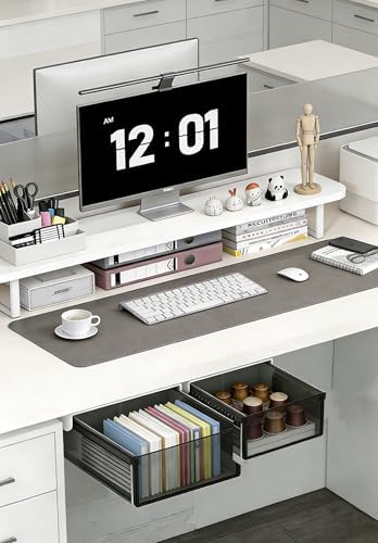 Under Desk Drawer Set of 2, Smooth Slide-Out Storage (Medium/Small), Thick PET Material, For Home Office, Desk & Coffee Table