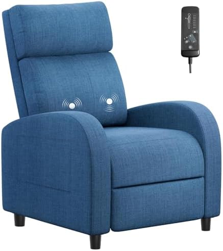 Homall Recliner Chair, Recliner Sofa Fabric for Adults Dark Blue Recliners