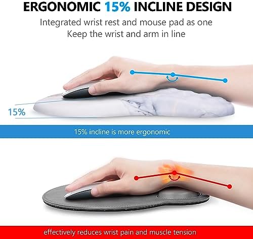 Ergonomic Mouse Pad with Wrist Support and Keyboard Wrist Rest Set