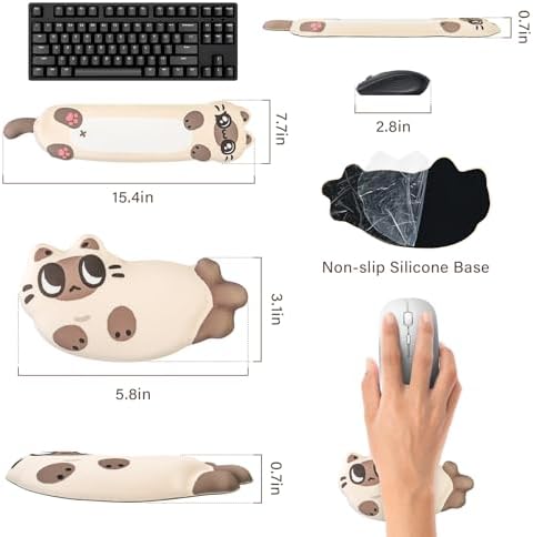 Keyboard Wrist Rest and Mouse Pad Set, Wrist Rest for Keyboard and Mouse