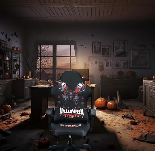 Gaming Chair Covers Slipcovers, Stretch Removable Washable Computer Reclining Gaming Chair Protector Slipcovers with Armrest Cover (No Chairs) (Halloween-Butterfly)