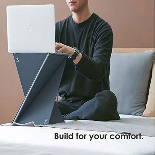 DesignNest Levit8 Portable Standing Desk Work Station Foldable Sit to Stand Laptop Riser, Easy flat to Raised surface Converter, Origami home, office Travel (Medium)