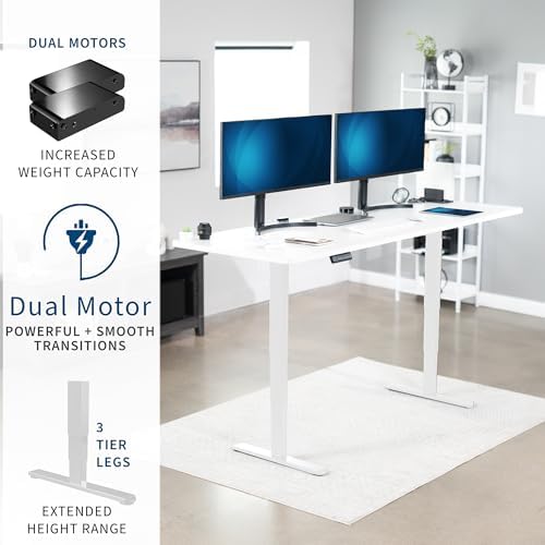 VIVO White 83 x 30 in Standing Desk, DESK-KIT-2W8W