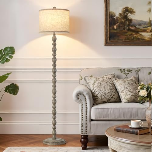 Luvkczc Farmhouse Floor Lamps for Living Room, Standing Lamp with Bulb