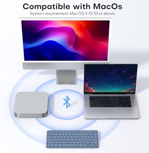 OMOTON Wireless Keyboard for Mac, Bluetooth Stable, No Numpad, Travel Size