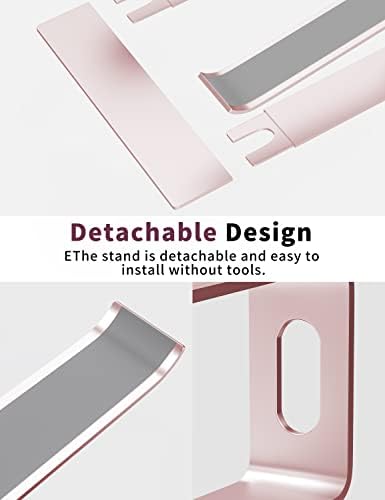 ALASHI Ergonomic Laptop Stand, Aluminum Desk Riser, 10-15.6", Pink