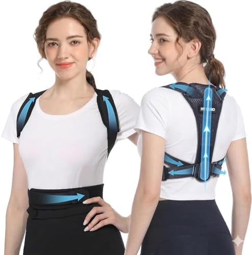 Fit Geno Posture Corrector, Back Support Brace with Lumbar for Men Women