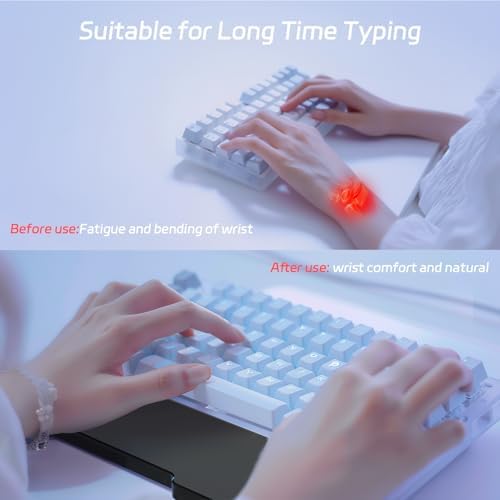 Acrylic Keyboard Wrist Rest - Compact 60% Keyboard- Mechanical Keyboards Ergonomic Palm Rest for Computer Keyboard,Anti-Slip Base,Wrist Pad for Laptop,Office & Home-Easy Typing (Black)