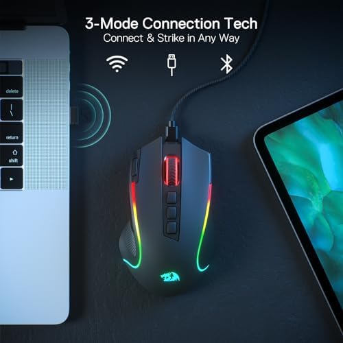 Redragon M612 Wireless RGB Optical Gaming Mouse 8000 DPI Remapping Keys