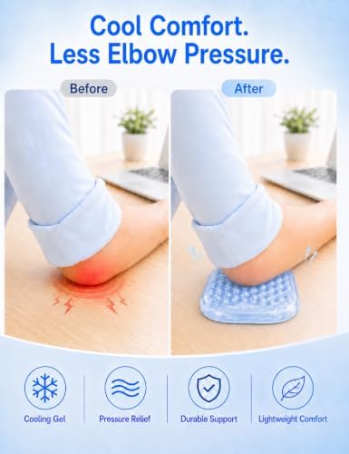 Vaydeer Clear Gel Elbow Pad for Desk, Ergonomic Arm Rest Cushion