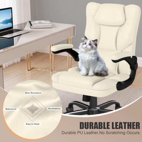 Executive Office Chair Flip Up Arms Lumbar Support Home Office Desk Chair