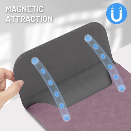 Allinside 13 inch Laptop Sleeve Case for MacBook Neo A18 Pro/MacBook Air 13 2018-2026/MacBook Pro 13 2016-2022, Waterproof PU Suede Leather Laptop Sleeve Bag Protective Vertical Case Cover, Purple