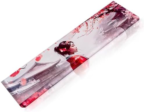 GUNMJO Acrylic Keyboard Wrist Rest, Cherry Blossom, for TKL Computer Keyboard and Mechanical Keyboard, Comfortable, Ergonomic for Easy Typing, 14x3 inches/18mm Thick