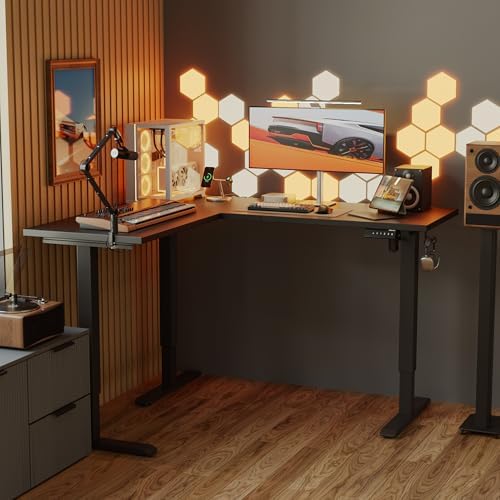 Agilestic L Shaped Electric Standing Desk Adjustable Height, 59Inch, Black