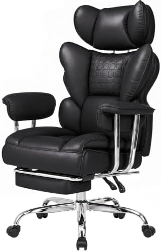DUMOS Big and Tall Home Office Desk Chair, Executive Chair with Footrest