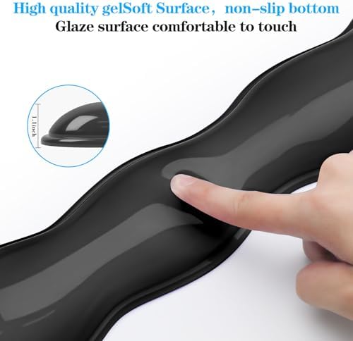 Gel Wrist Rest for Keyboard and Mouse, Wrist Rest for Keyboard, Mouse Wrist Support, Pain Relief, Cool Touch, Non-Skid, Wrist pad Set