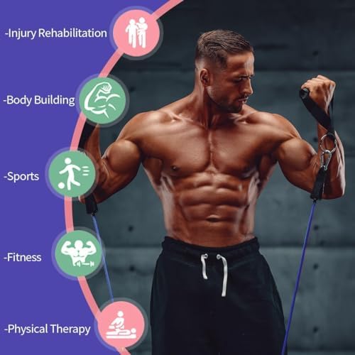 VEICK Resistance Bands with Handles, Exercise Tube Bands Set for Workouts