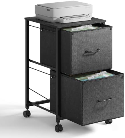 DEVAISE 2 Drawer Mobile File Cabinet, Rolling Printer Stand