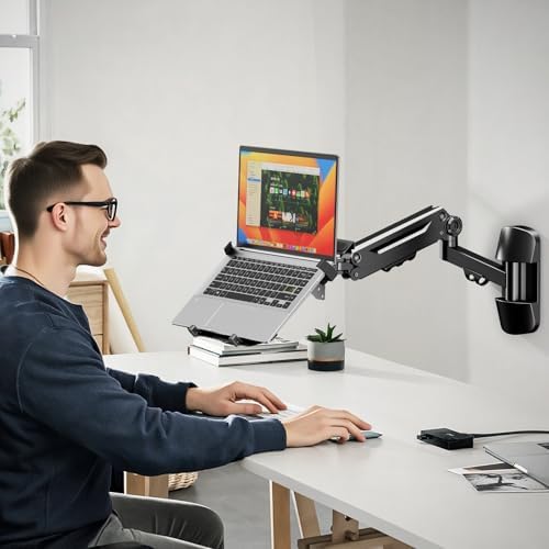 PUTORSEN 2-in-1 Laptop Wall Mount for 10-17" Notebook & 17-40" Screen