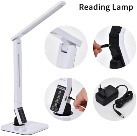 LYLARD LED Desk Lamp Book Light Rechargeable Eye-Caring Reading InBed Black