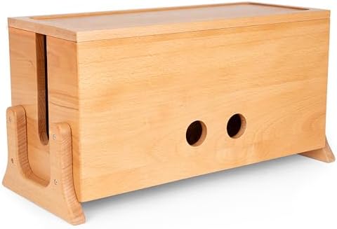 COREMINDED Extra Large Cable Management Box, Wood Cord Hider Box & Organizer for Power Strip, TV Wires & Desk Cable Storage