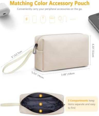 HYZUO 15 Inch Laptop Sleeve Case Bag with Stand Feature, Beige