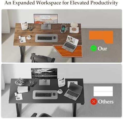 Klicelor L Shaped Standing Desk 63 x 35.4 Inch, Electric Height Adjustable Corner Desk for Home Office Workstation, Ergonomic Sit Stand Computer Table with Memory Controller, Dark Walnut