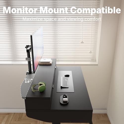 HUANUO 32 x 20 Inch Electric Standing Desk with 4 Drawers, Black