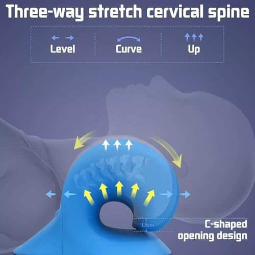 Neck and Shoulder Relaxer, Cervical Traction Device for TMJ Pain Relief and Cervical Spine Alignment, Chiropractic Pillow Neck Stretcher
