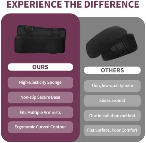Love&go Office Chair Armrest Pads, Gaming Chair Arm Rest Elbows Pillow (Black)