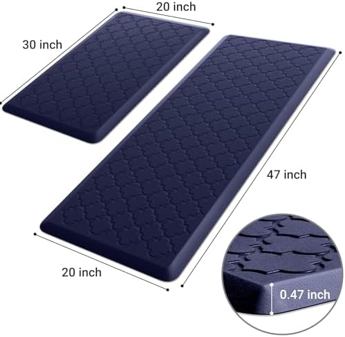 Kitchen Mat 2 PCS Cushioned Anti-Fatigue Floor Mat Standing Mat for Kitchen