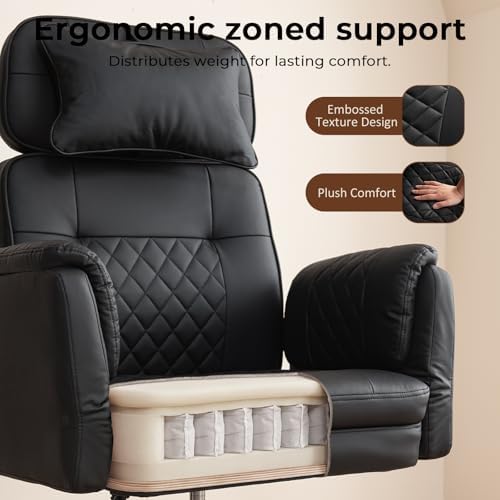 Big and Tall Ergonomic Office Chair, Criss Cross Desk Chair with Pivot Arms