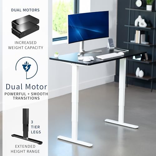 VIVO Black 55 x 28 in Standing Desk, DESK-KIT-2W55B