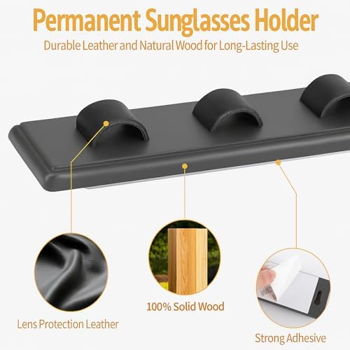 2 Pack Wooden Sunglasses Organizer Wall Mounted - Rustic Sunglass Holder for RV, Garage Door, Office & Home Decor - Glasses Storage Display Rack Gift for Women, Husband, Sunglass Lovers
