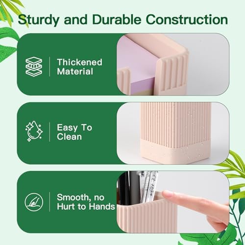Aesthetic Desk Organizer Set,3-Piece Sturdy Plastic Office Accessories