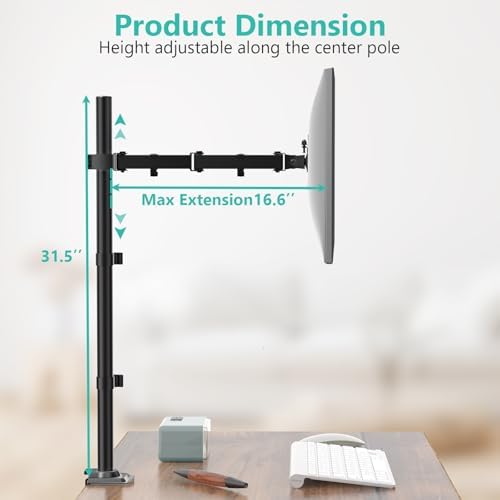 WALI Tall Monitor Arm Mount for Desk for 13-34 inch Screens, 22 lbs per Arm